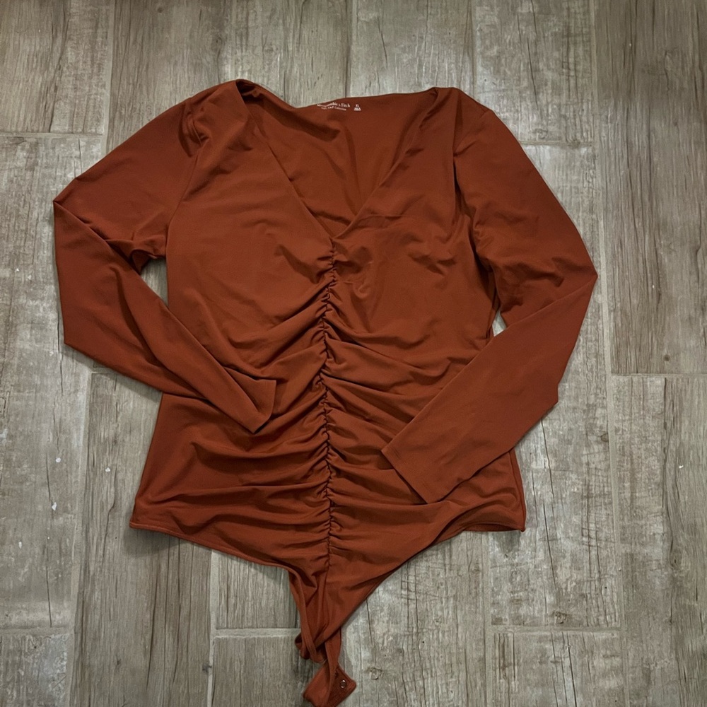 Abercrombie & Fitch Rust Ruched Bodysuit